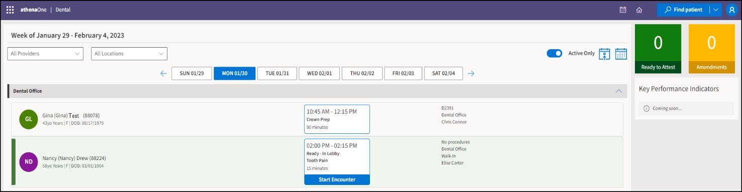 Clinical Huddle page